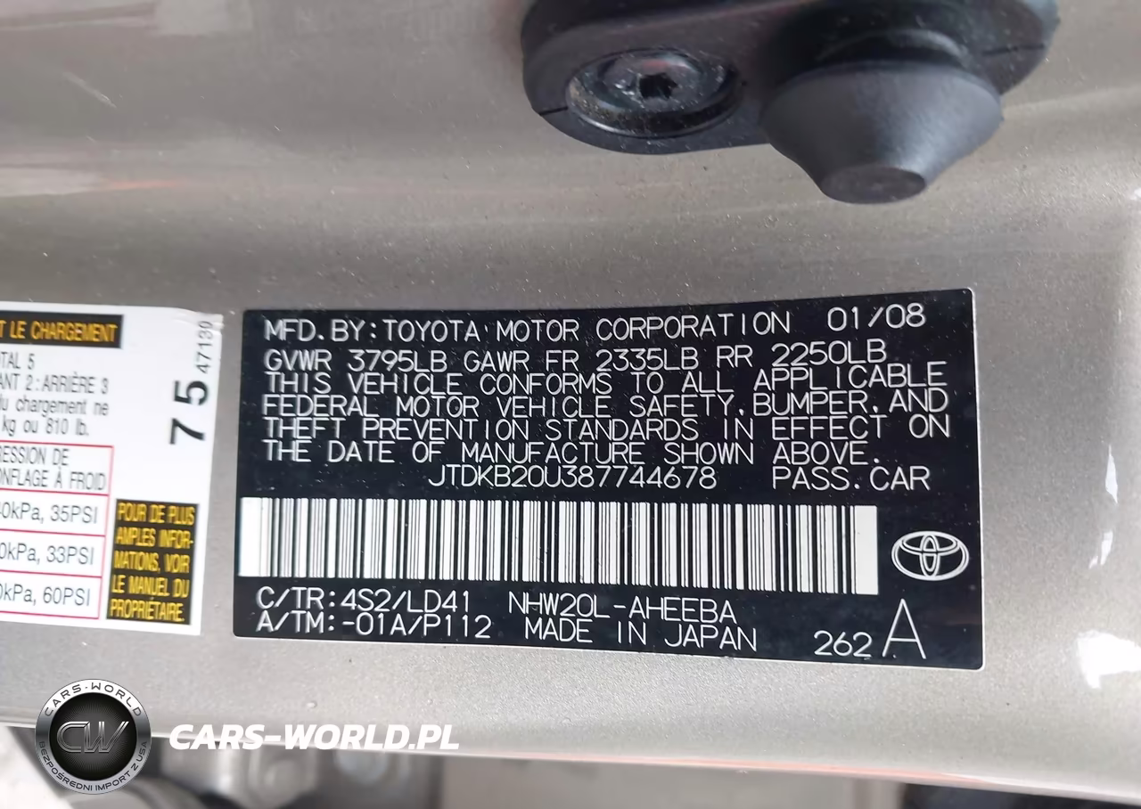 2008 Toyota Prius VIN:JTDKB20U387744678 - 9
