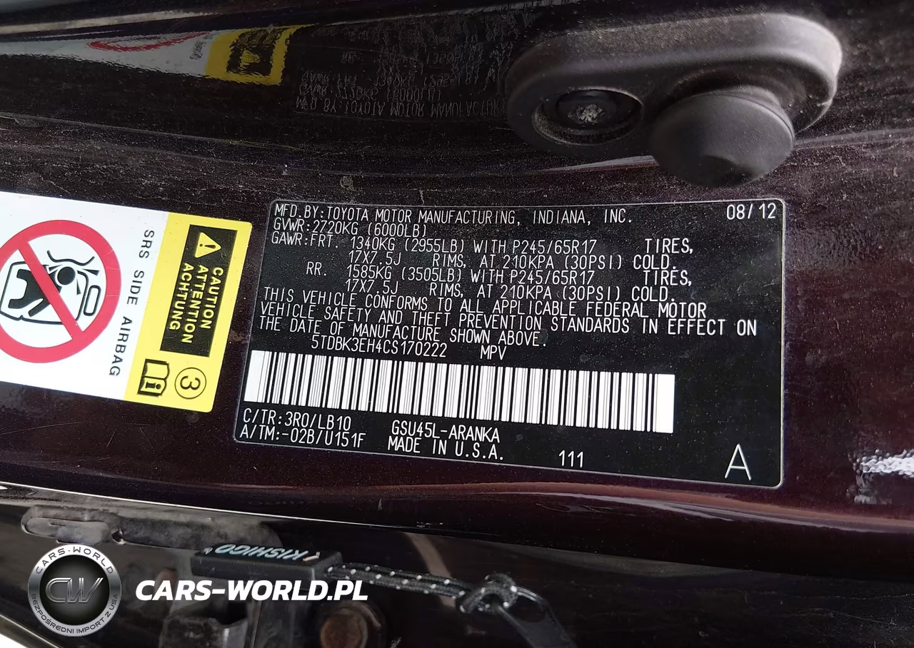 2012 Toyota Highlander Se V6 VIN:5TDBK3EH4CS170222 - 9