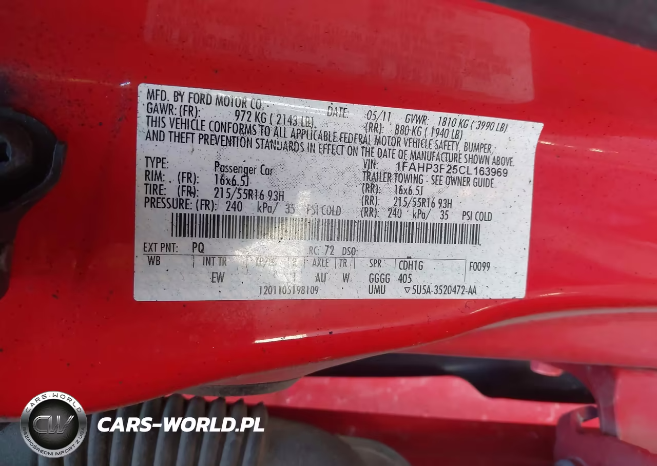 2012 Ford Focus Se VIN:1FAHP3F25CL163969 - 9