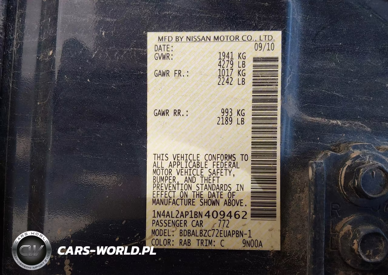 2011 Nissan Altima 2.5 S VIN:1N4AL2AP1BN409462 - 9