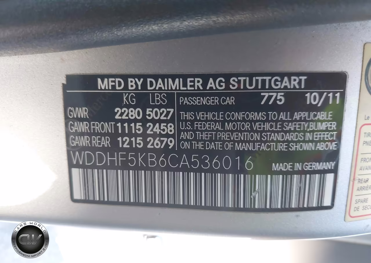 2012 Mercedes-Benz E 350 VIN:WDDHF5KB6CA536016 - 9