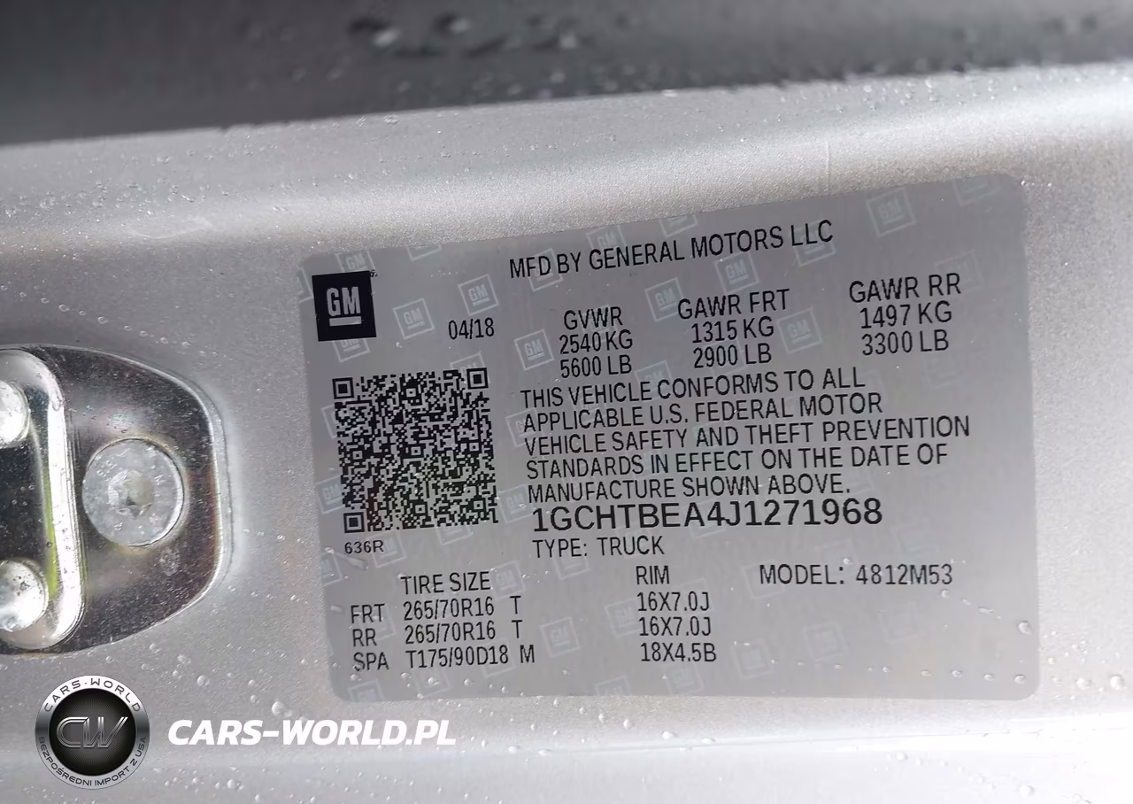 2018 Chevrolet Colorado Wt VIN:1GCHTBEA4J1271968 - 9