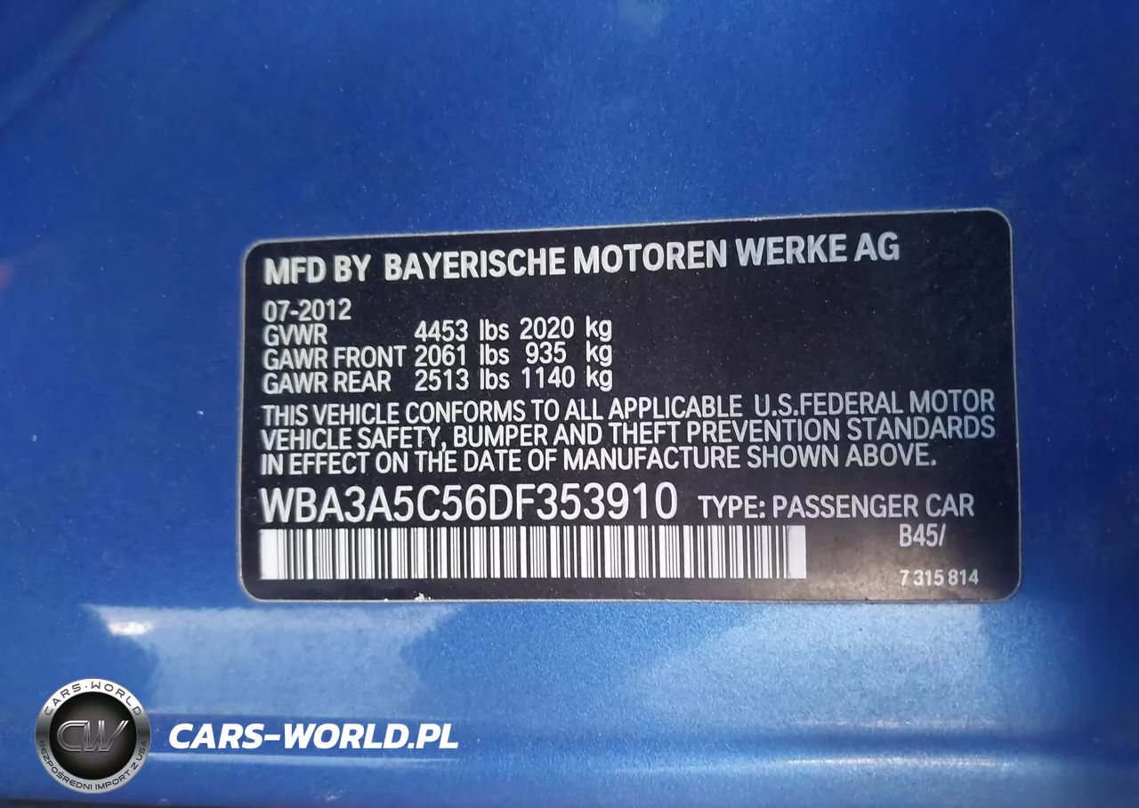 2013 BMW 328I VIN:WBA3A5C56DF353910 - 9
