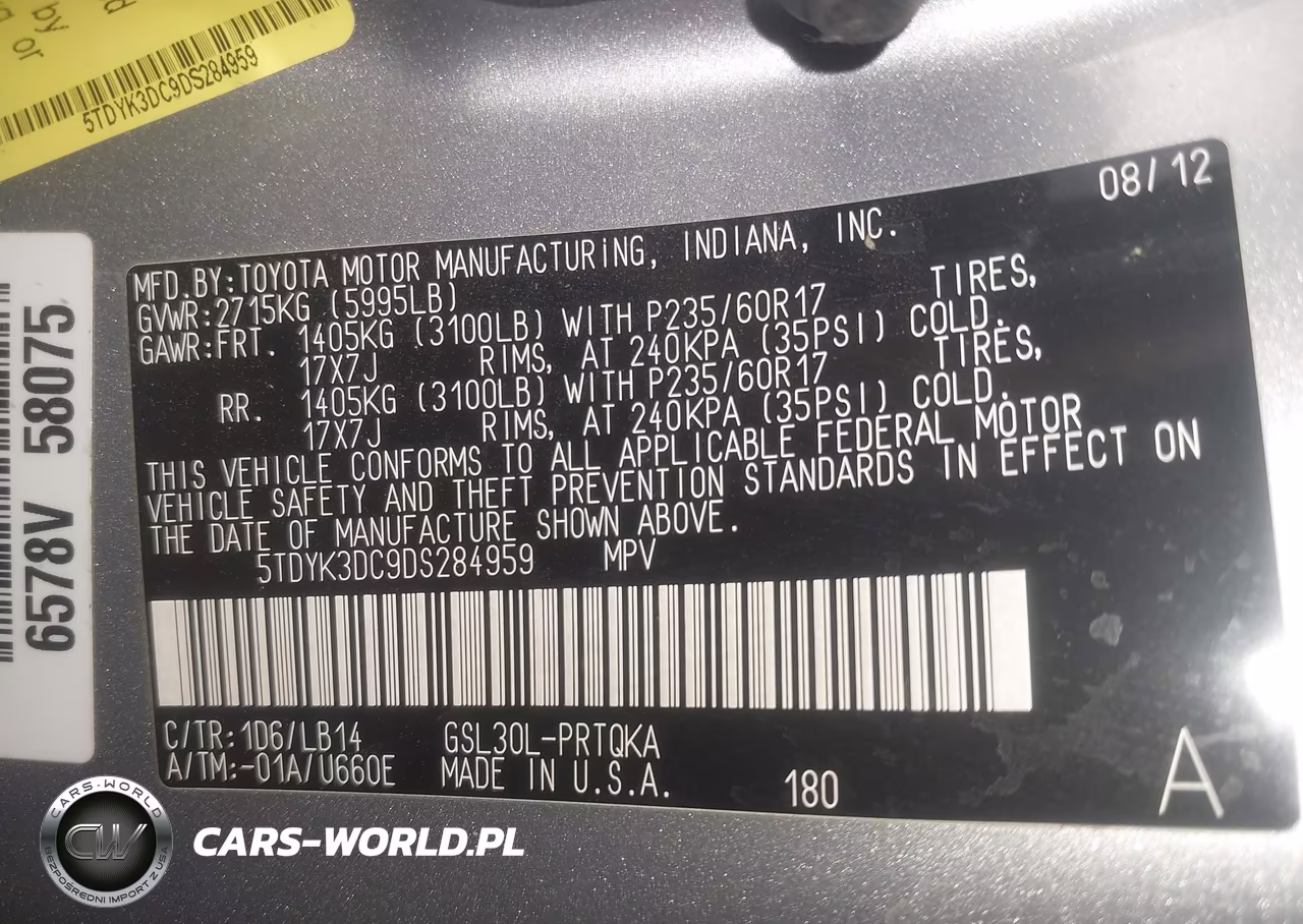 2013 Toyota Sienna Xle V6 8 Passenger VIN:5TDYK3DC9DS284959 - 9