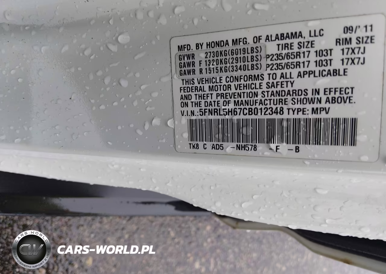 2012 Honda Odyssey Ex-L VIN:5FNRL5H67CB012348 - 9