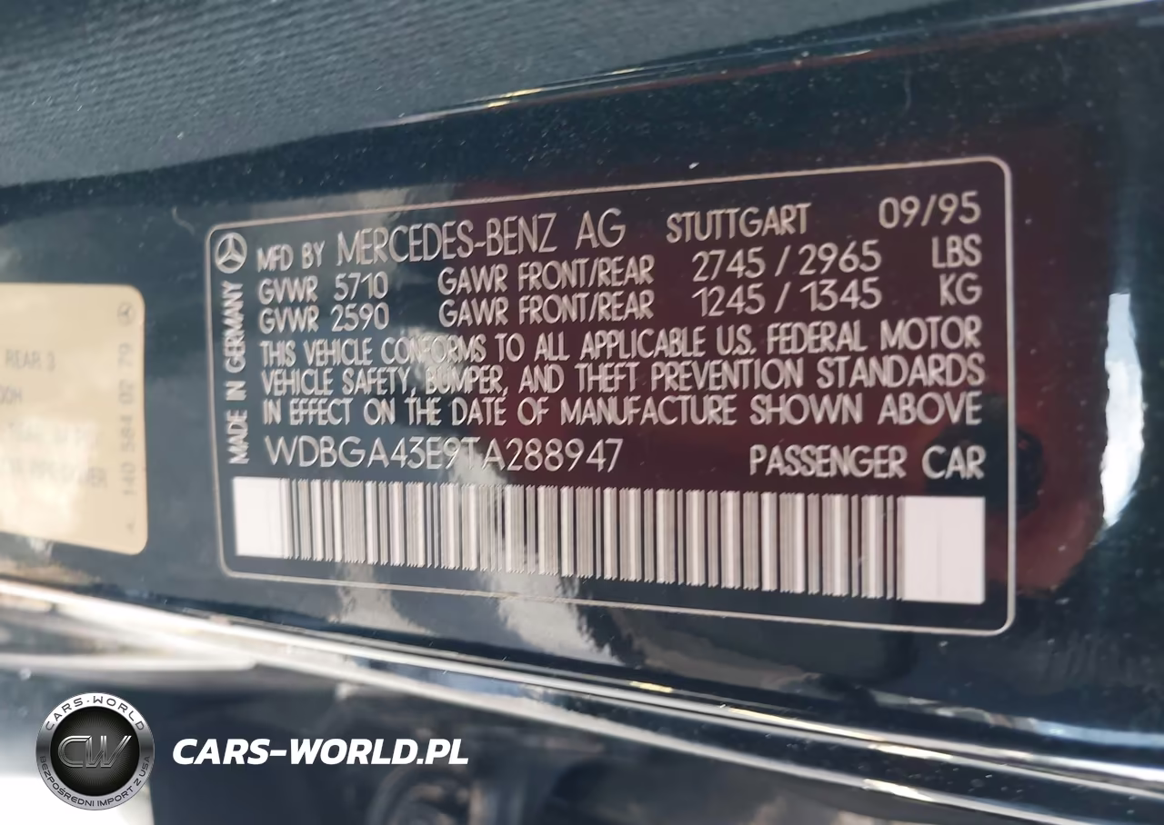 1996 Mercedes-Benz S 420 VIN:WDBGA43E9TA288947 - 9