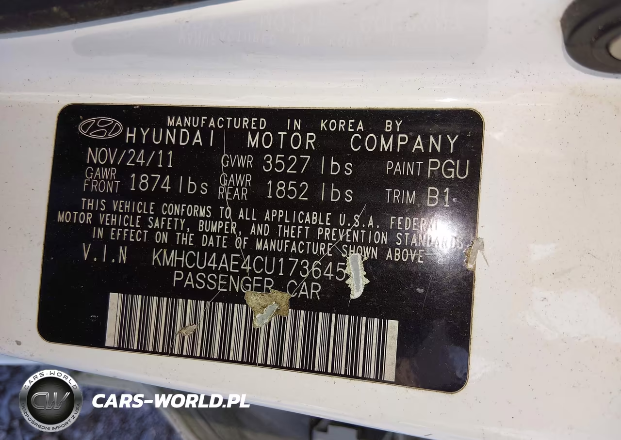 2012 Hyundai Accent Gls VIN:KMHCU4AE4CU173645 - 9