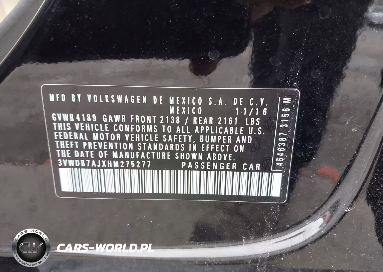 2017 Volkswagen Jetta 1.4T Se VIN:3VWDB7AJXHM275277 - 9