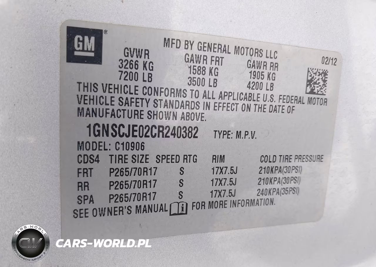 2012 Chevrolet Suburban Lt VIN:1GNSCJE02CR240382 - 9
