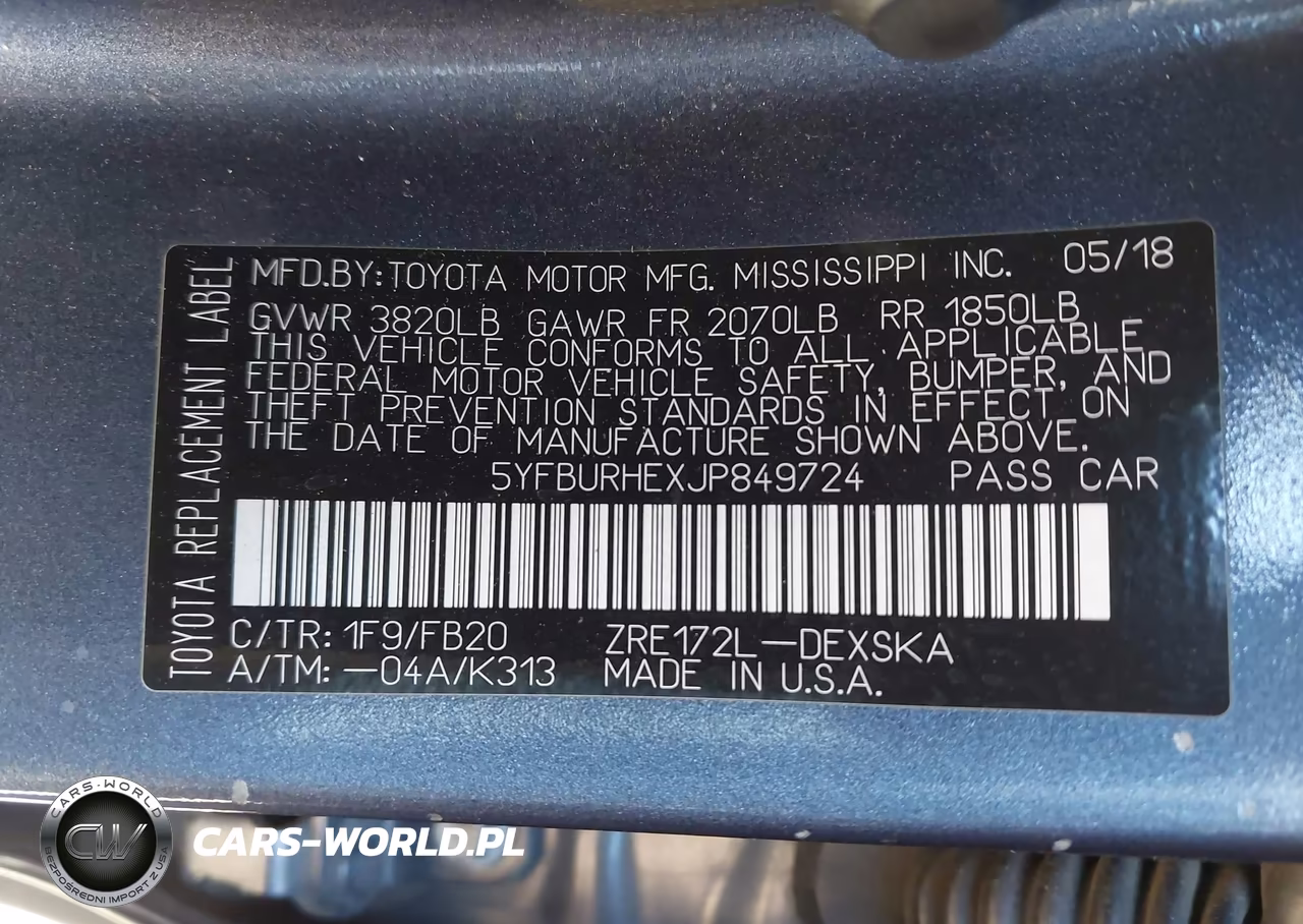 2018 Toyota Corolla Se VIN:5YFBURHEXJP849724 - 9