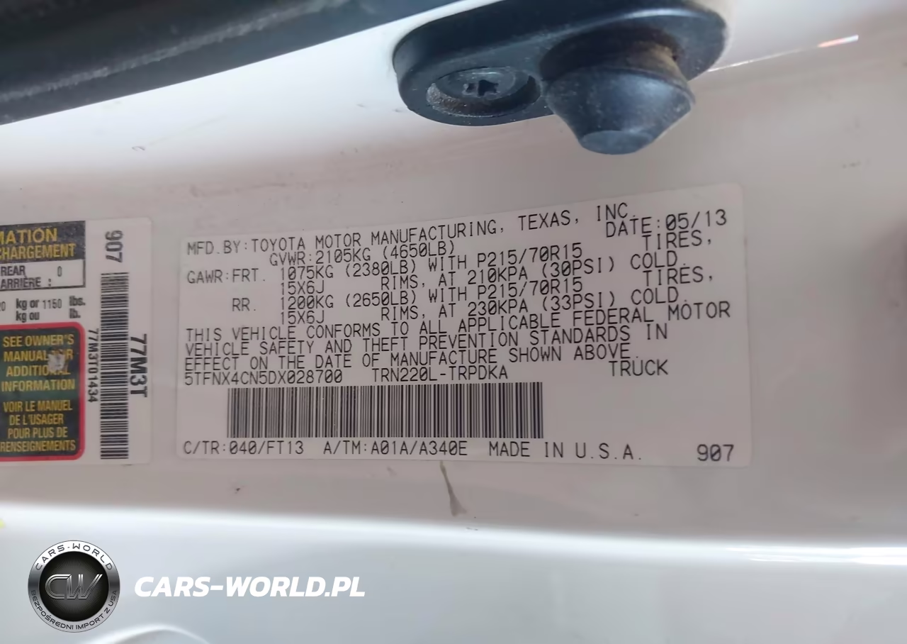 2013 Toyota Tacoma VIN:5TFNX4CN5DX028700 - 9