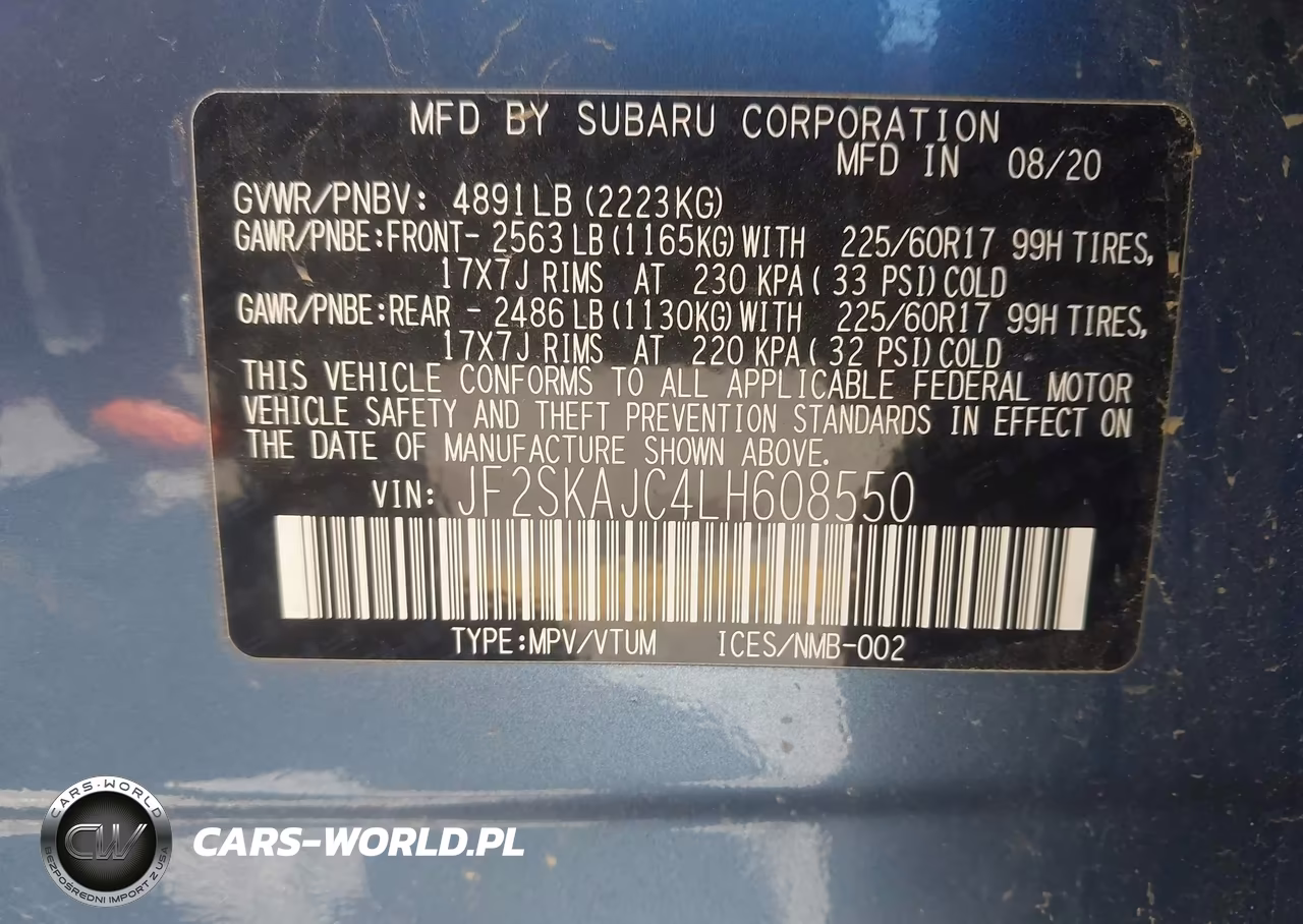 2020 Subaru Forester Premium VIN:JF2SKAJC4LH608550 - 9