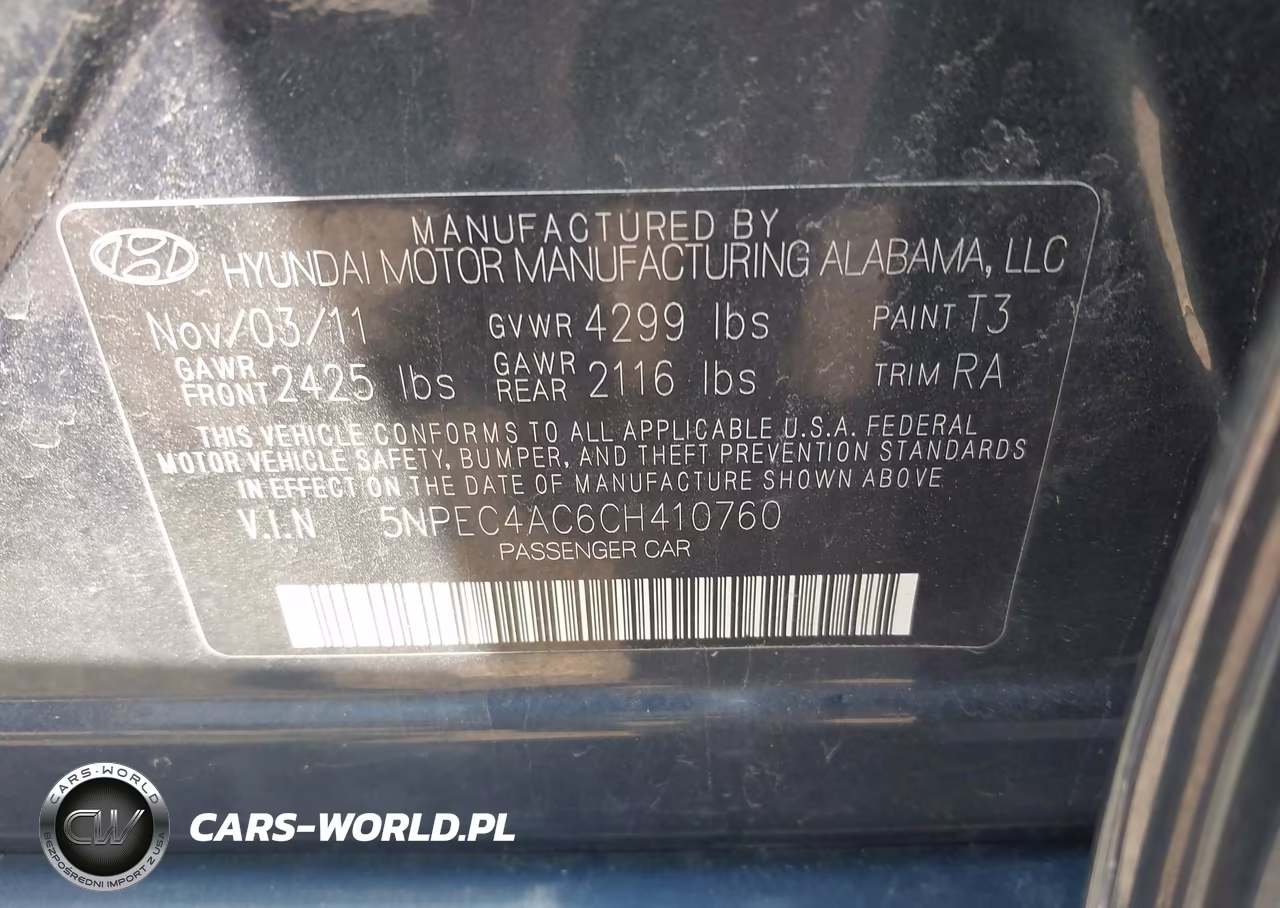 2012 Hyundai Sonata Limited VIN:5NPEC4AC6CH410760 - 9