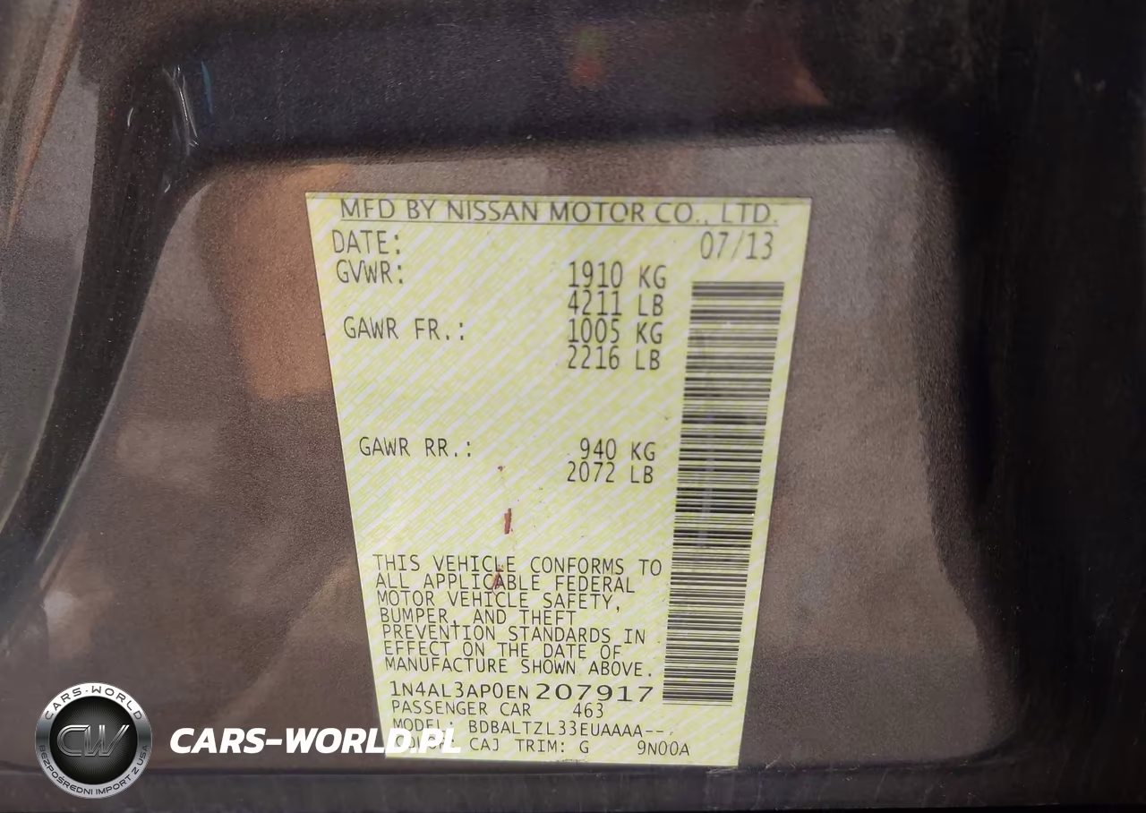2014 Nissan Altima 2.5 Sv VIN:1N4AL3AP0EN207917 - 9