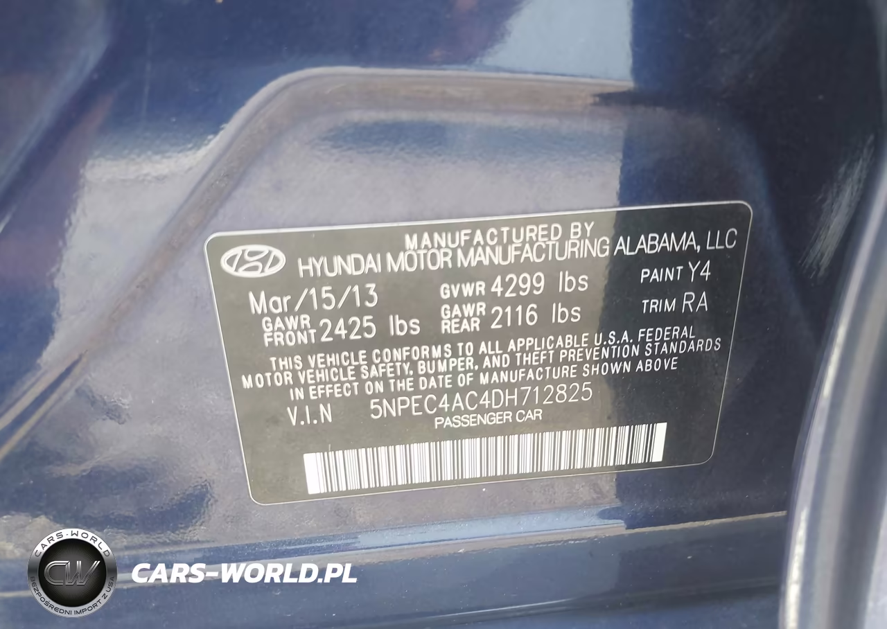 2013 Hyundai Sonata Limited VIN:5NPEC4AC4DH712825 - 9