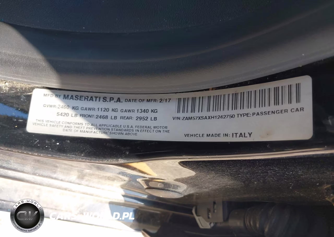 2017 Maserati Ghibli VIN:ZAM57XSAXH1242750 - 9