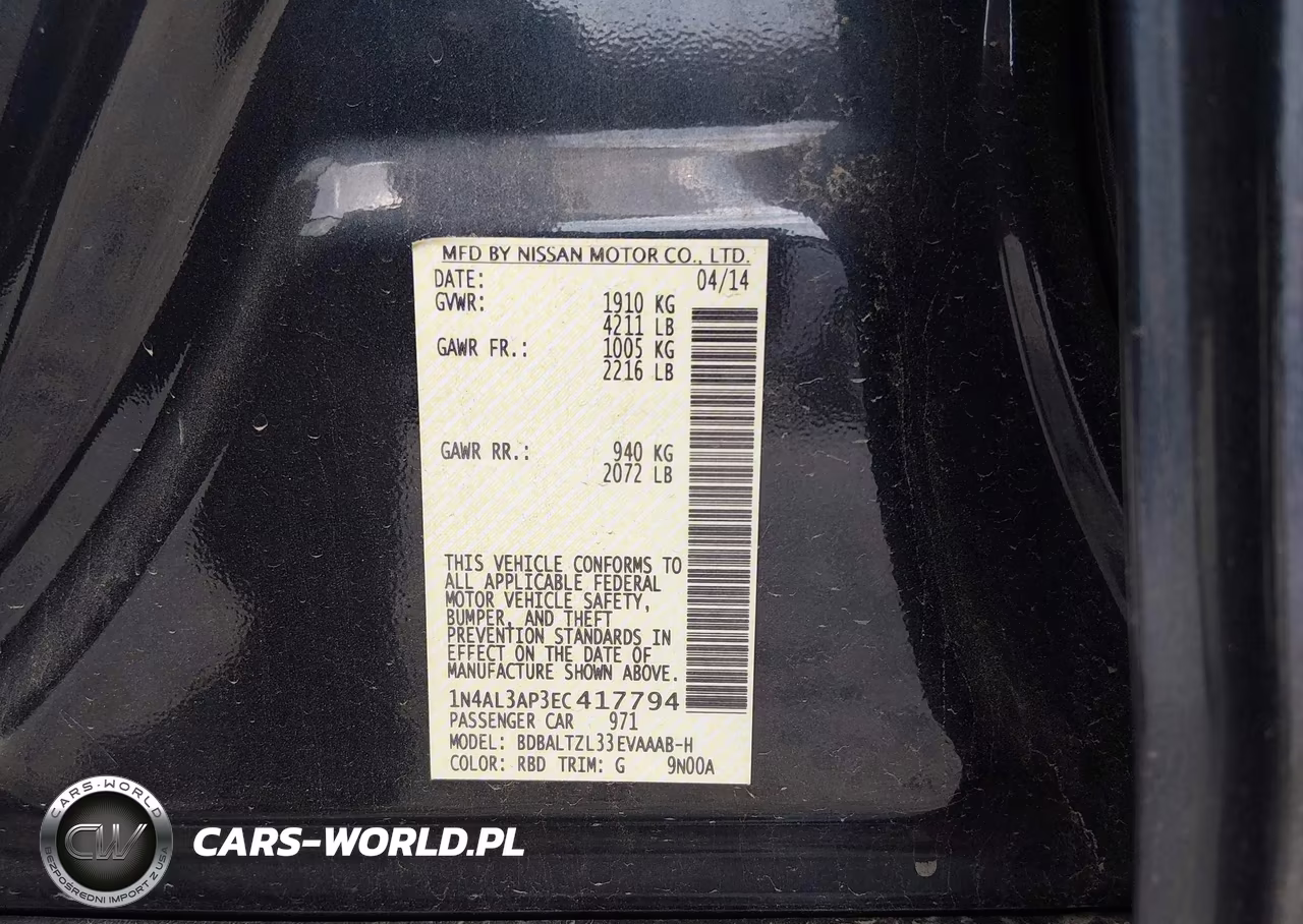 2014 Nissan Altima 2.5 Sv VIN:1N4AL3AP3EC417794 - 9