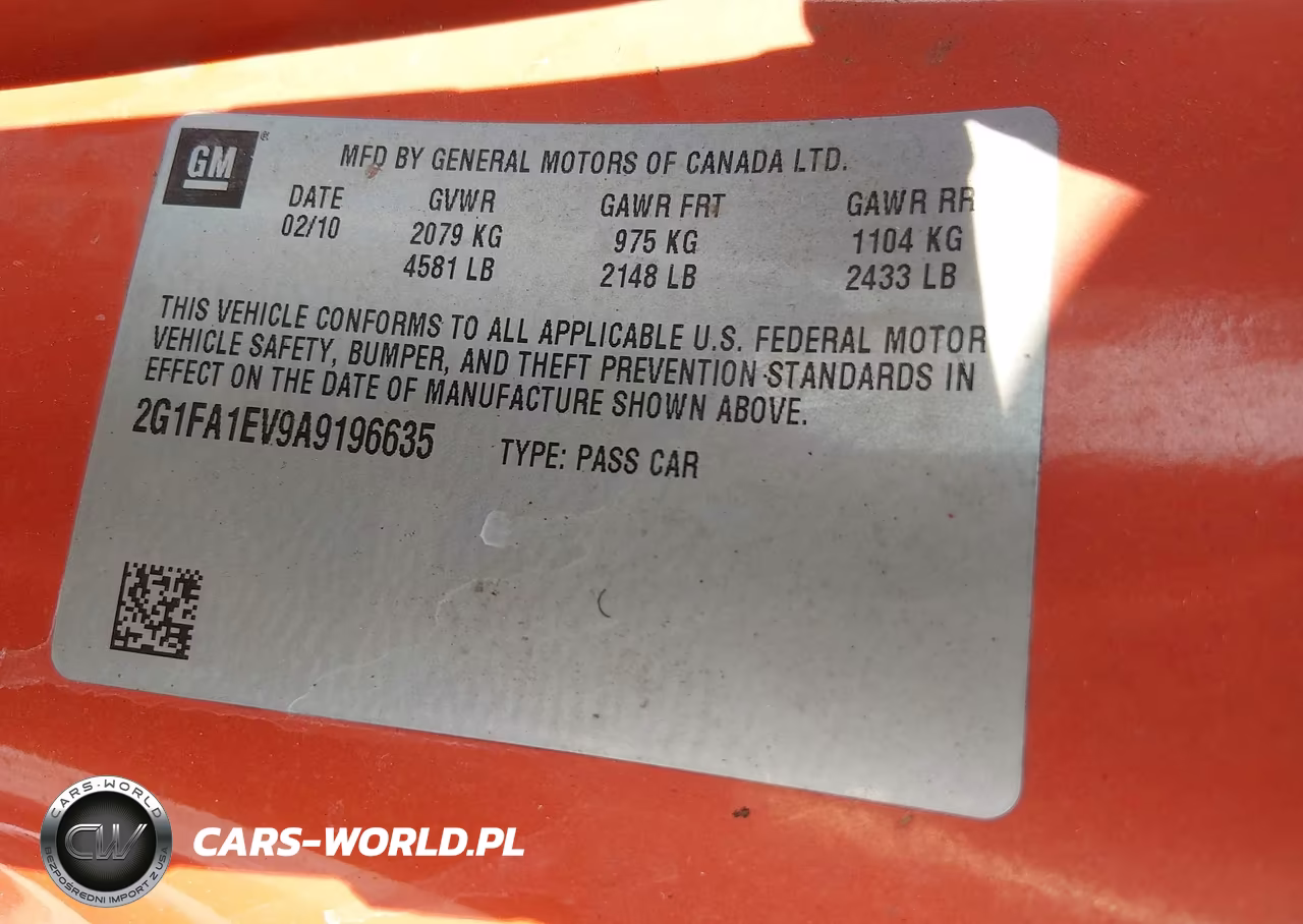 2010 Chevrolet Camaro 1Ls VIN:2G1FA1EV9A9196635 - 9