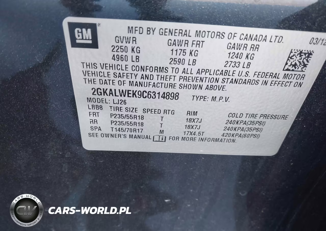 2012 GMC Terrain Slt-2 VIN:2GKALWEK9C6314898 - 9
