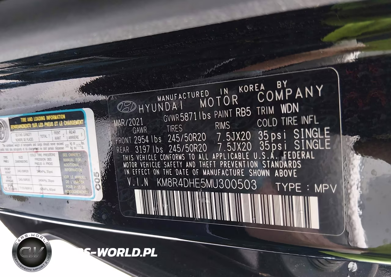 2021 Hyundai Palisade Sel VIN:KM8R4DHE5MU300503 - 9