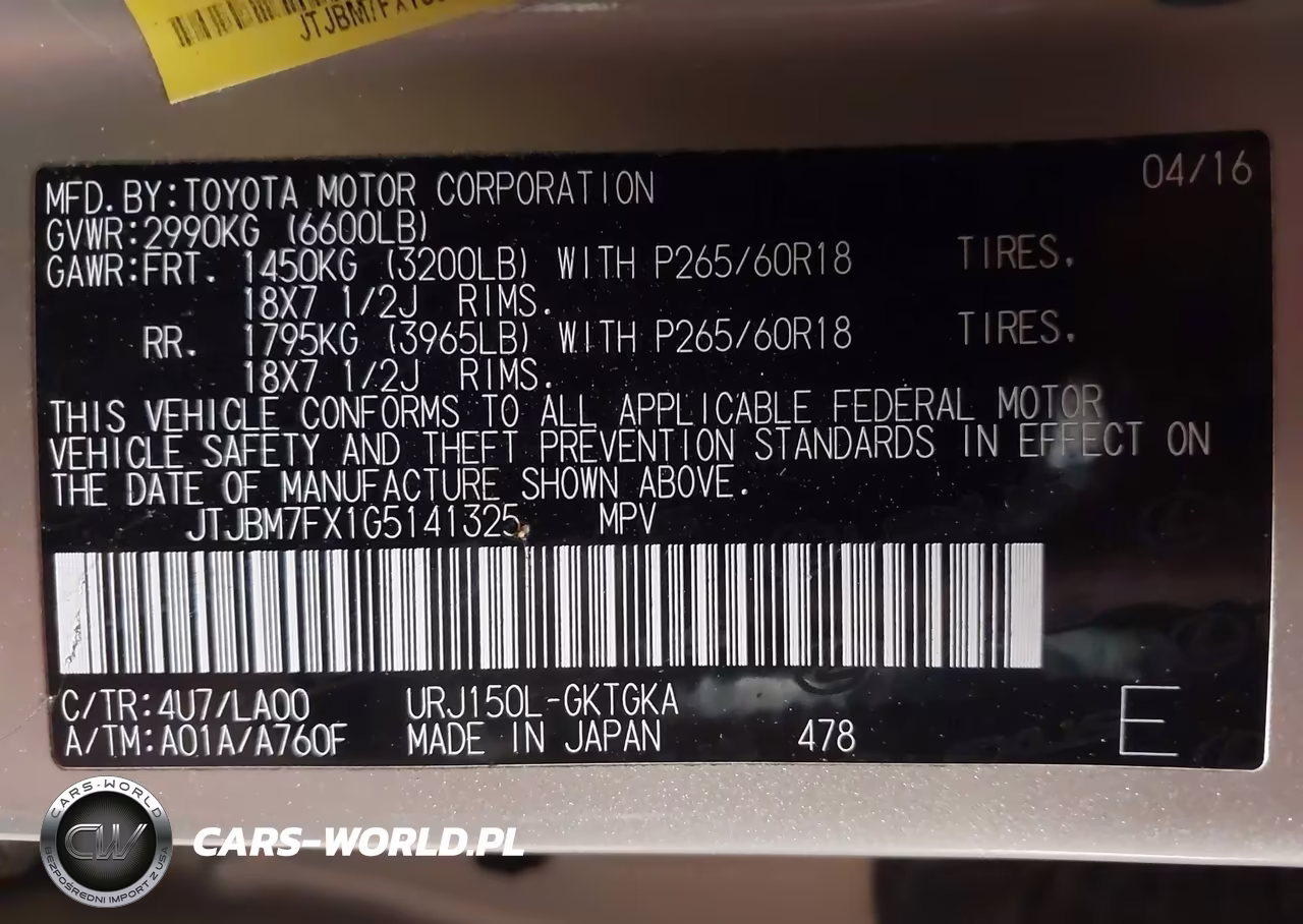 2016 Lexus Gx 460 VIN:JTJBM7FX1G5141325 - 9