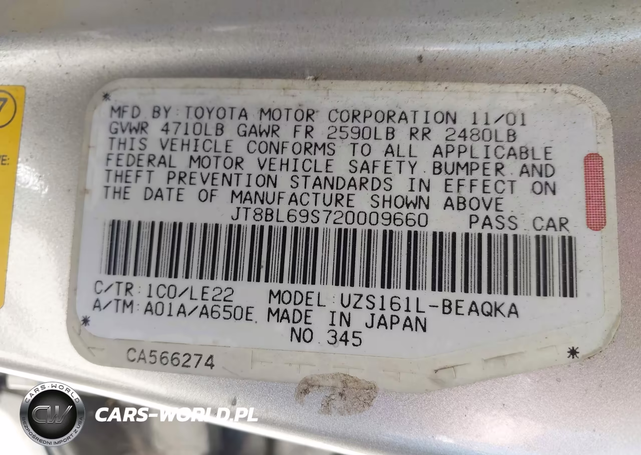 2002 Lexus Gs 430 VIN:JT8BL69S720009660 - 9