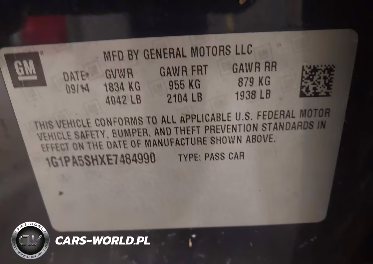 2014 Chevrolet Cruze Ls Auto VIN:1G1PA5SHXE7484990 - 9