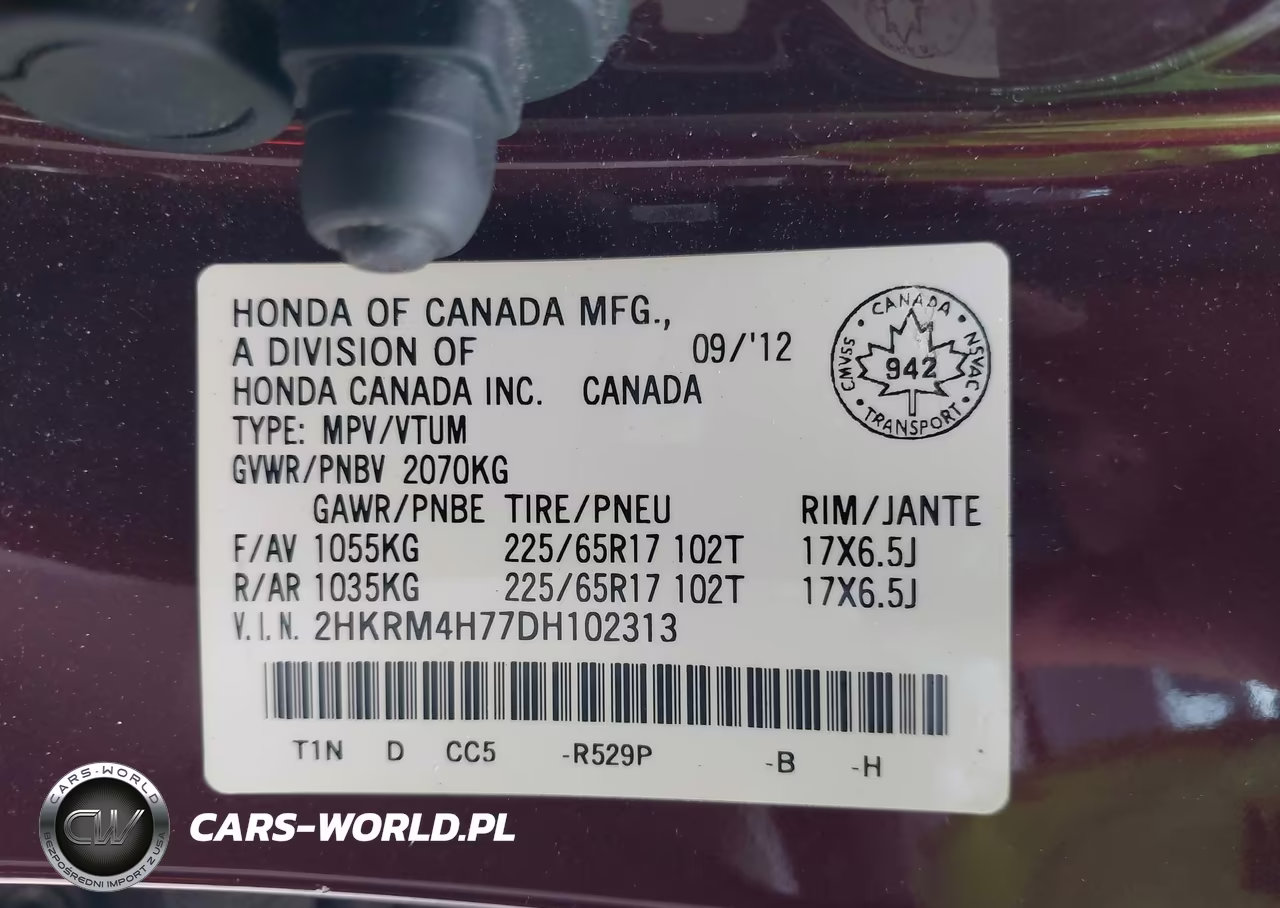 2013 Honda Cr-V Ex-L VIN:2HKRM4H77DH102313 - 9