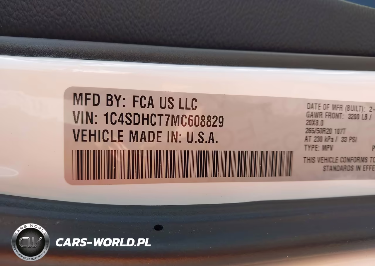 2021 Dodge Durango R-T Rwd VIN:1C4SDHCT7MC608829 - 9
