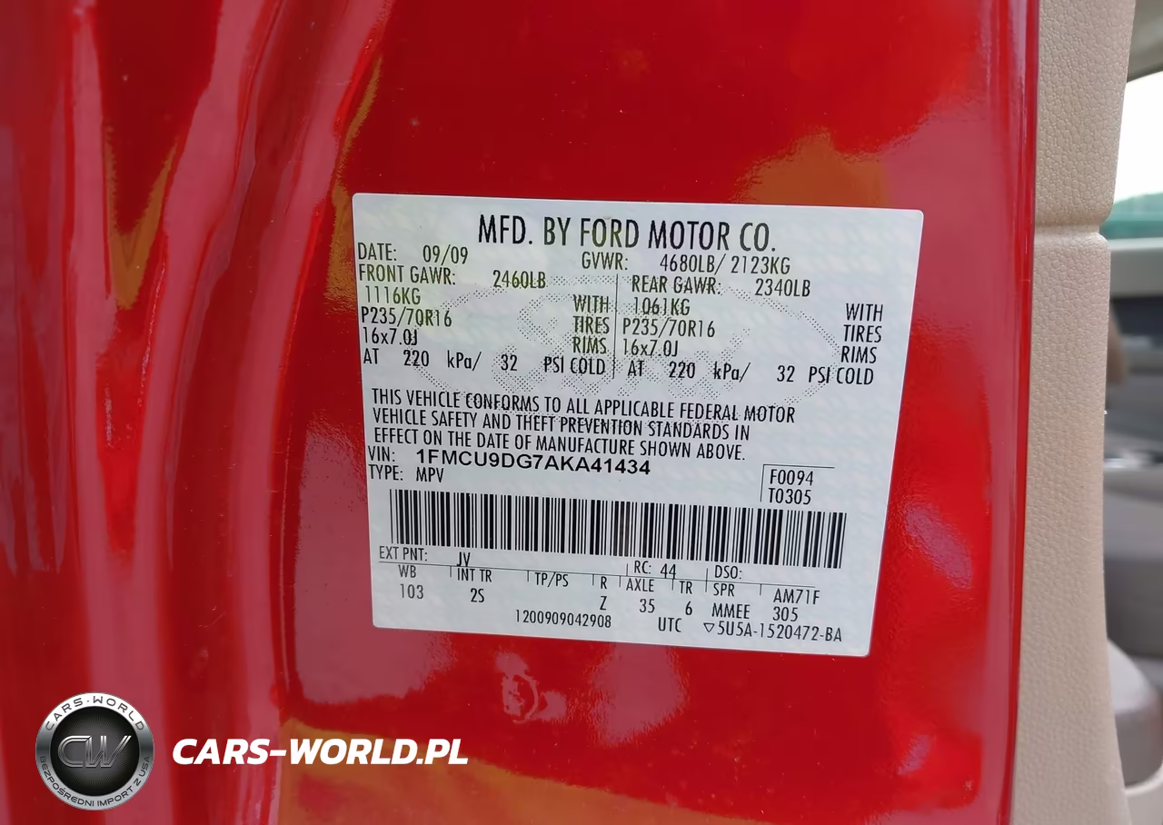 2010 Ford Escape Xlt VIN:1FMCU9DG7AKA41434 - 9