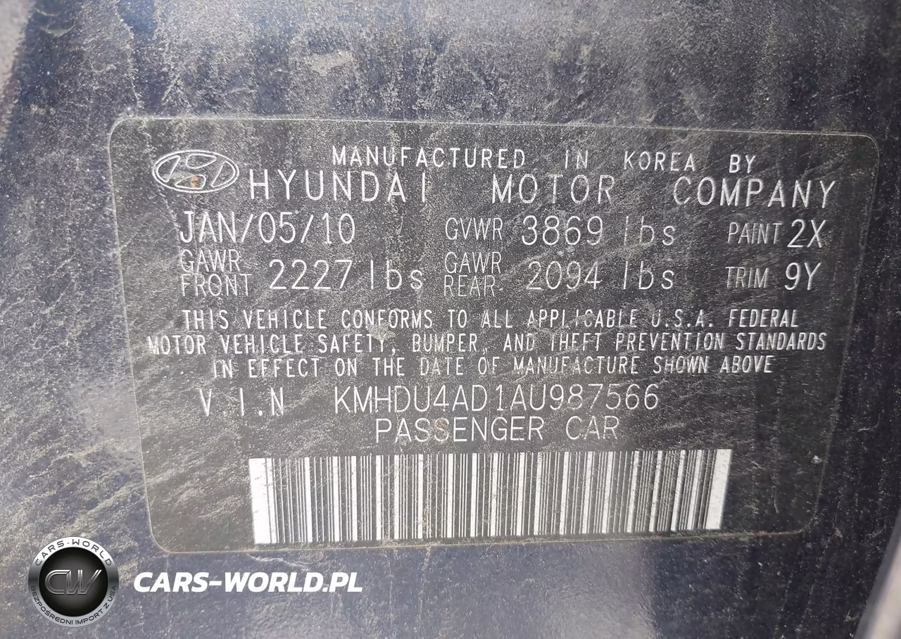 2010 Hyundai Elantra Blue VIN:KMHDU4AD1AU987566 - 9