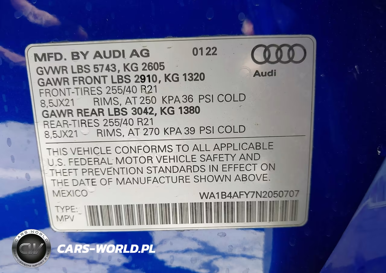 2022 Audi Sq5 Premium Plus Tfsi Quattro Tiptronic VIN:WA1B4AFY7N2050707 - 9