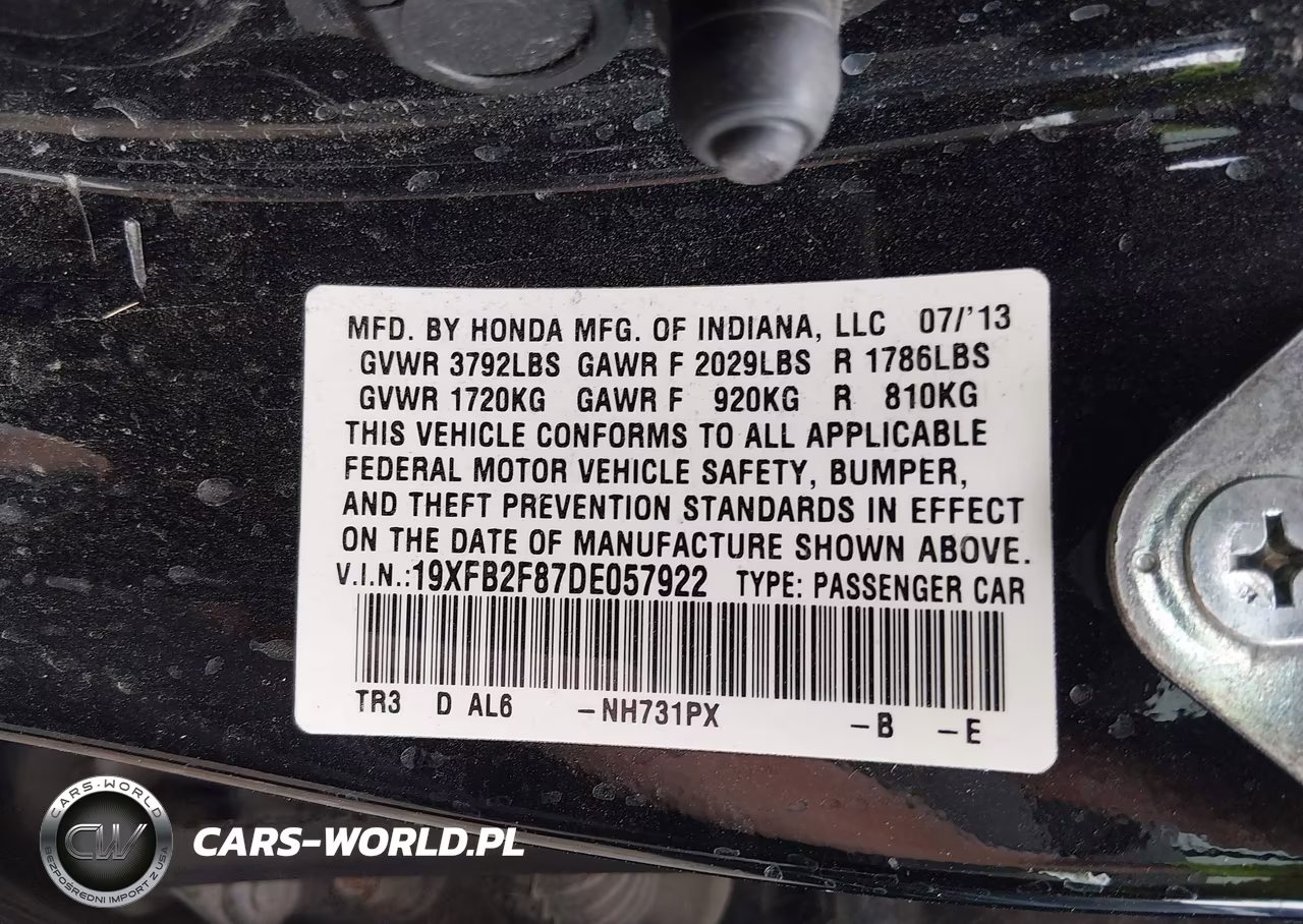 2013 Honda Civic Ex VIN:19XFB2F87DE057922 - 9