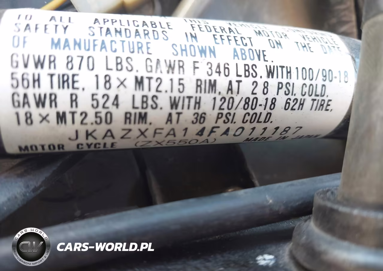 1985 Kawasaki Zx550 VIN:JKAZXFA14FA011187 - 10