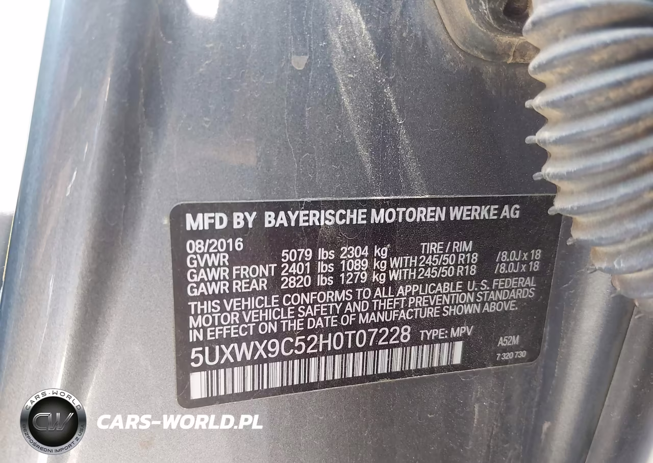 2017 BMW X3 xDrive28I VIN:5UXWX9C52H0T07228 - 9