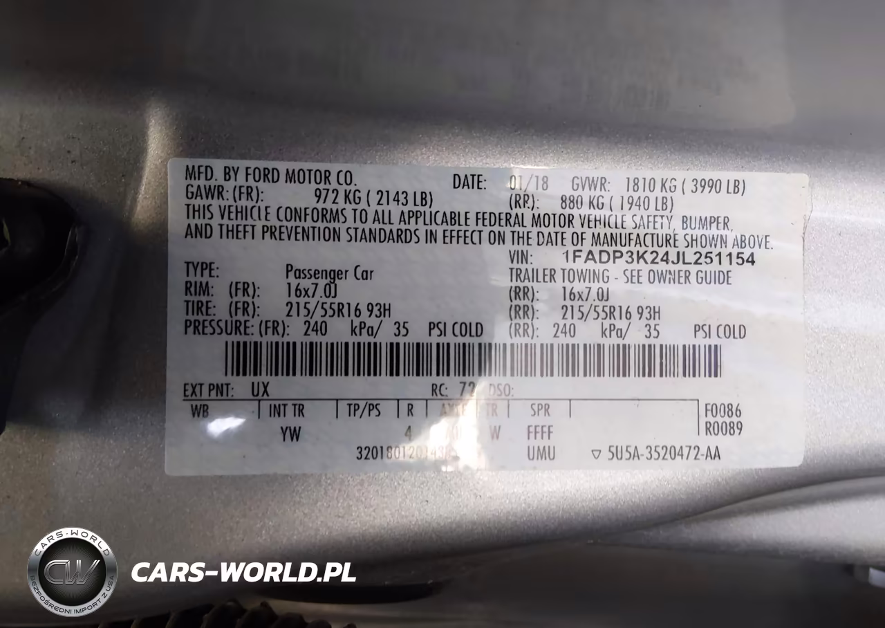 2018 Ford Focus Se VIN:1FADP3K24JL251154 - 9