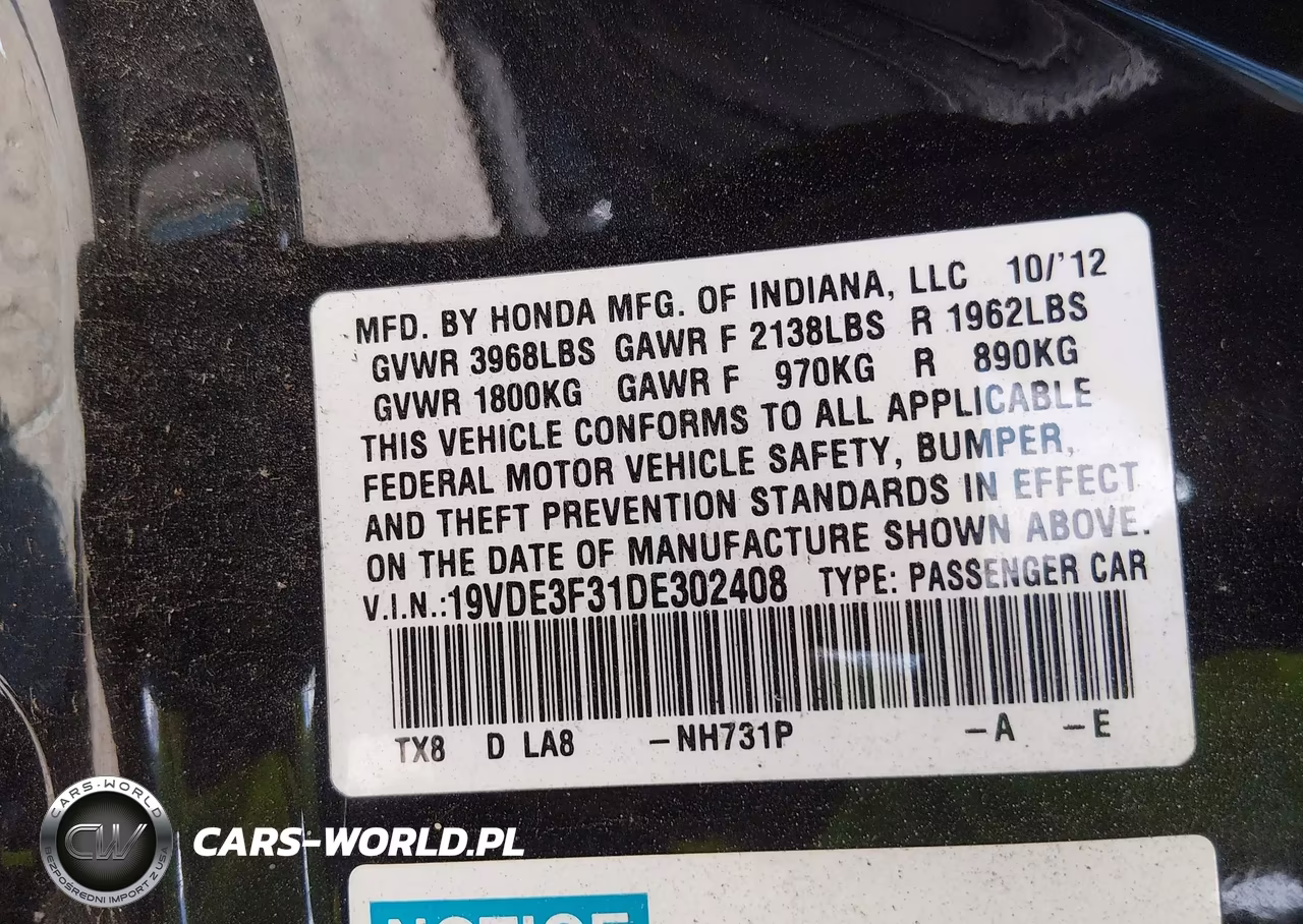 2013 Acura Ilx Hybrid 1.5L VIN:19VDE3F31DE302408 - 9