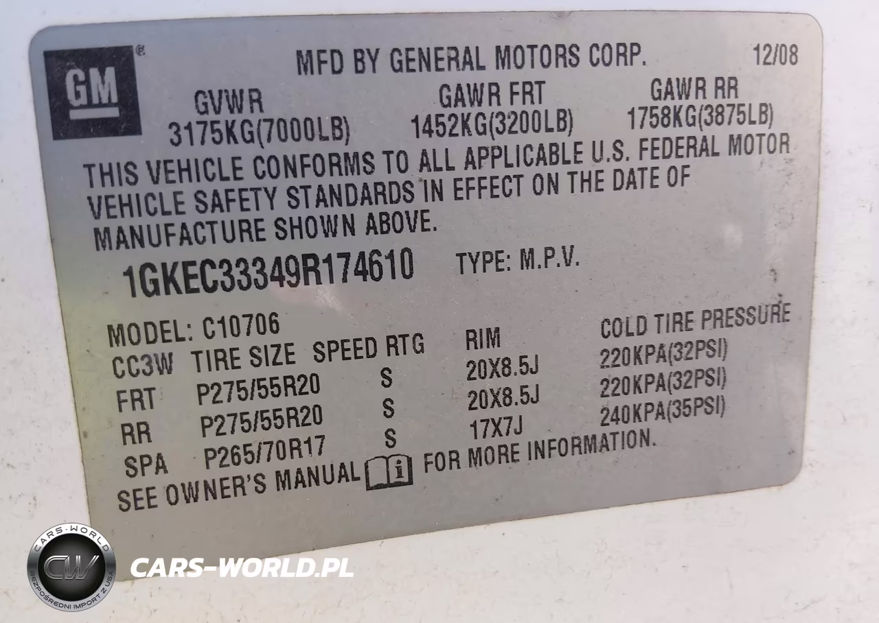 2009 GMC Yukon Slt W-4Sa VIN:1GKEC33349R174610 - 9