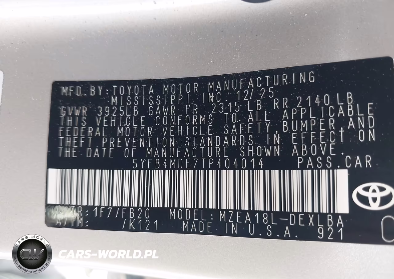 2026 Toyota Corolla Le VIN:5YFB4MDE7TP404014 - 9
