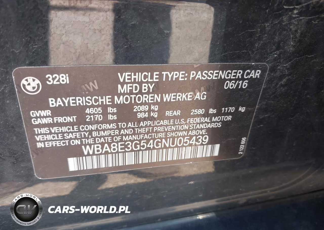 2016 BMW 328I xDrive VIN:WBA8E3G54GNU05439 - 9