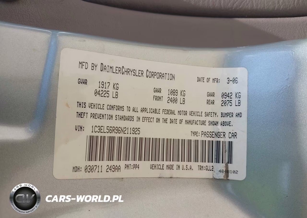2006 Chrysler Sebring Touring VIN:1C3EL56R96N211925 - 9