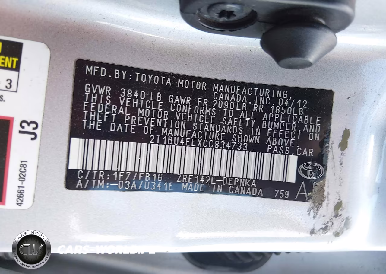 2012 Toyota Corolla Le VIN:2T1BU4EEXCC834733 - 9