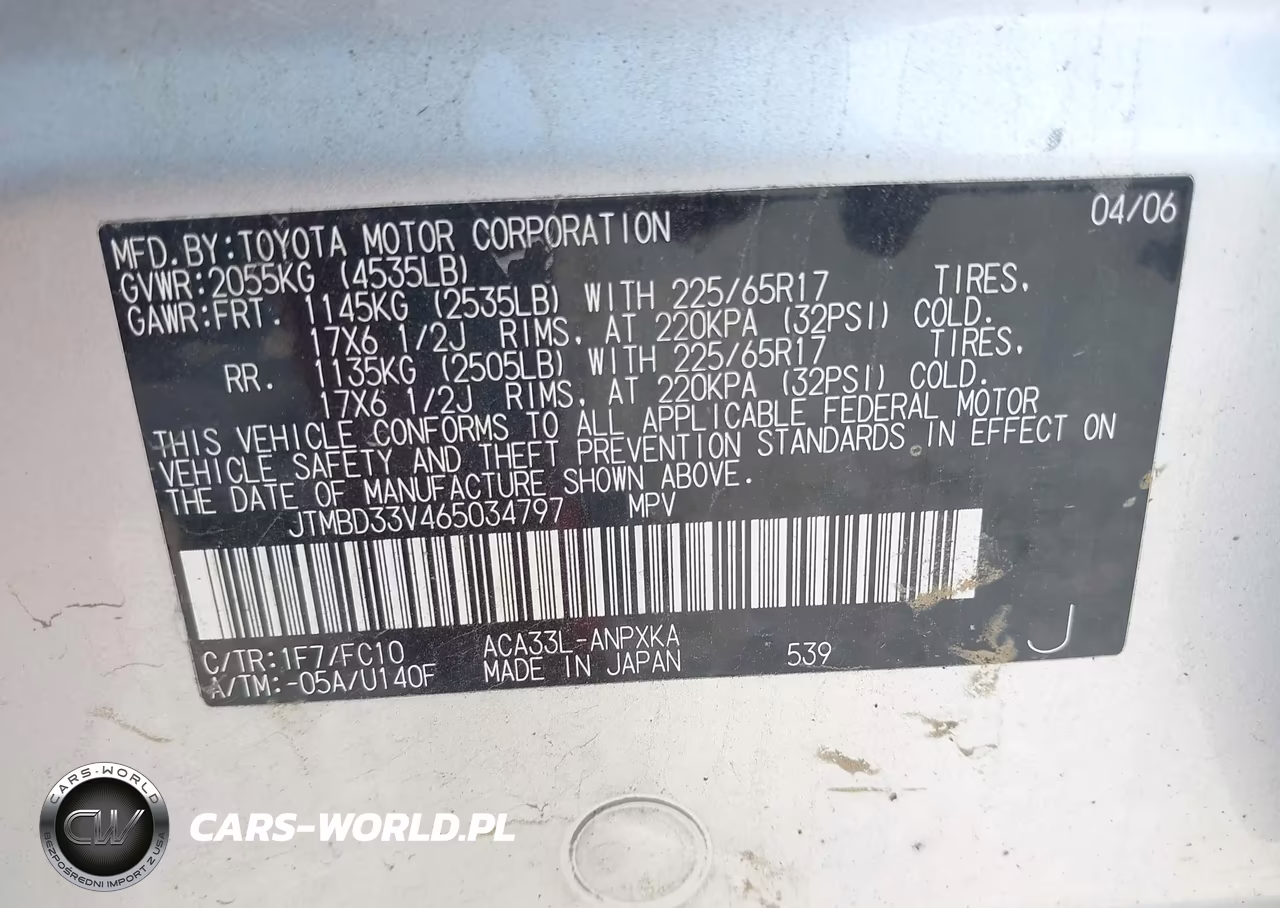 2006 Toyota Rav4 VIN:JTMBD33V465034797 - 9
