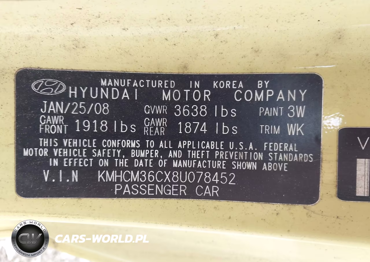 2008 Hyundai Accent Gs VIN:KMHCM36CX8U078452 - 9