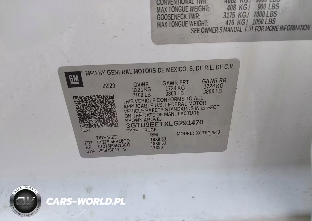 2020 GMC Sierra 1500 VIN:3GTU9EETXLG291470 - 9