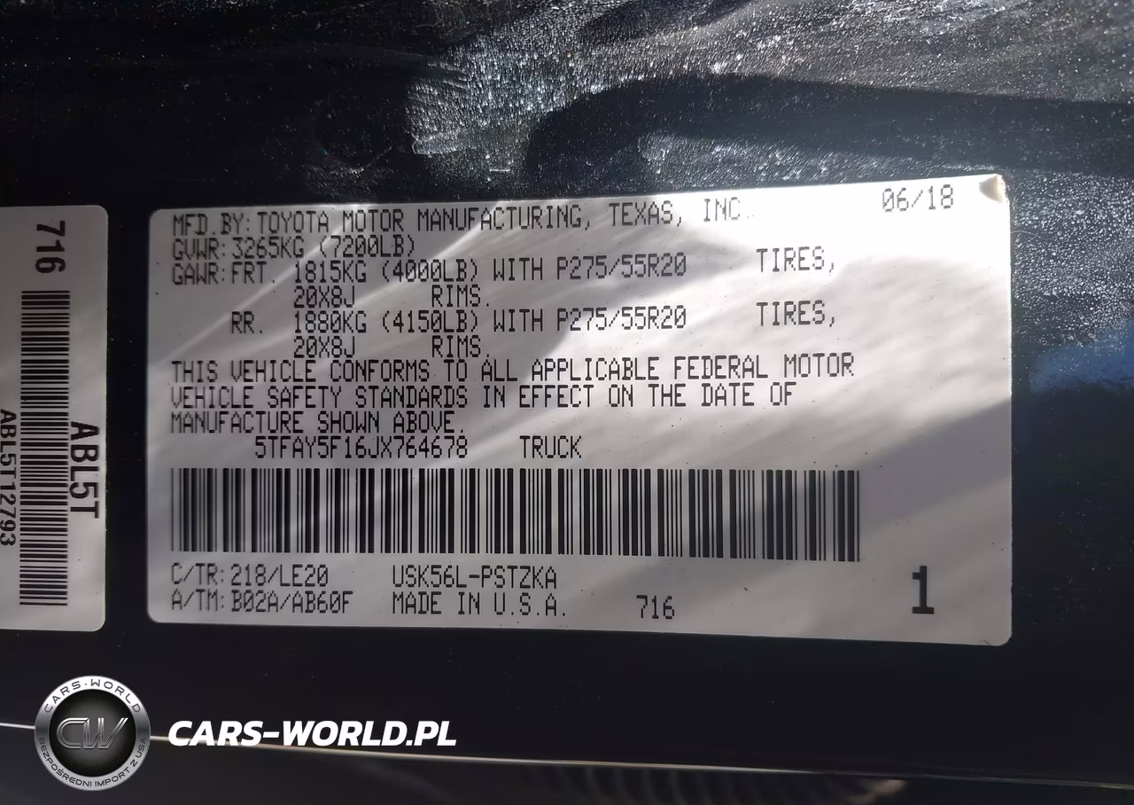 2018 Toyota Tundra Platinum 5.7L V8 VIN:5TFAY5F16JX764678 - 9