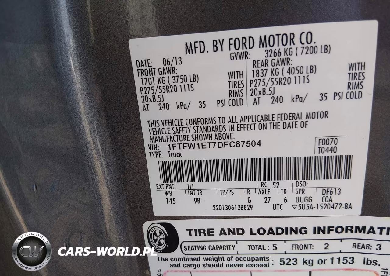 2013 Ford F-150 Platinum VIN:1FTFW1ET7DFC87504 - 9