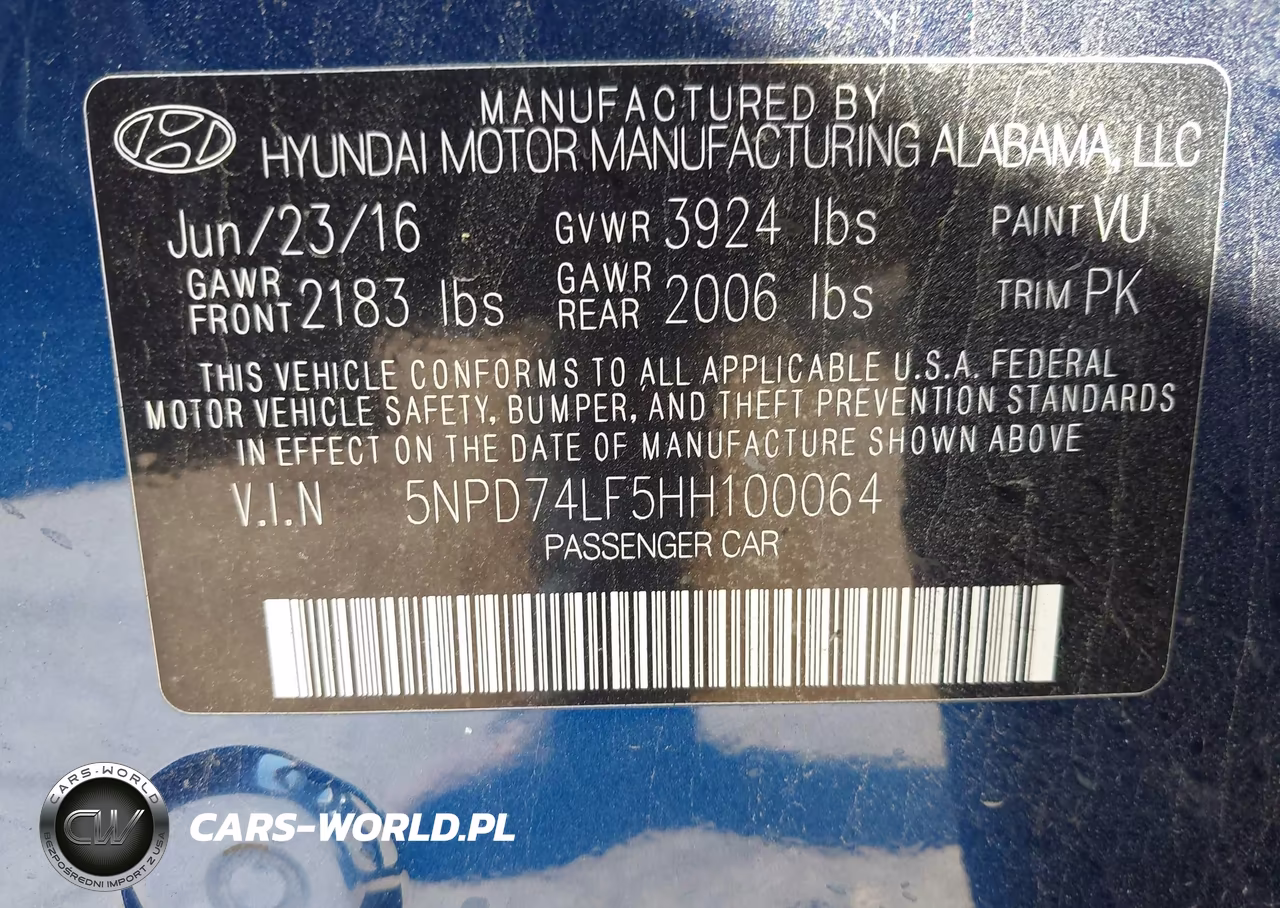 2017 Hyundai Elantra Se VIN:5NPD74LF5HH100064 - 9