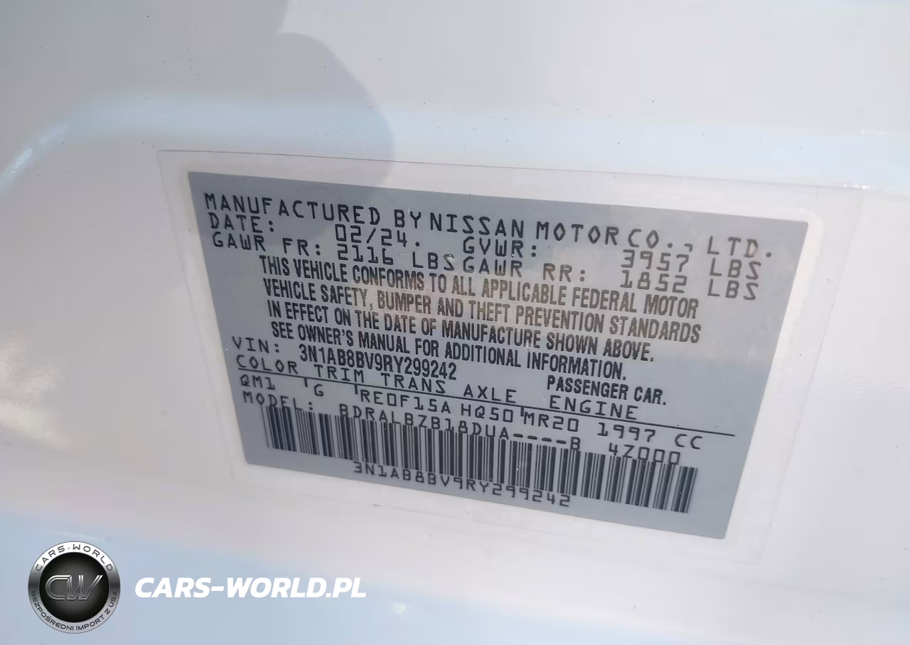 2024 Nissan Sentra S Xtronic Cvt VIN:3N1AB8BV9RY299242 - 9