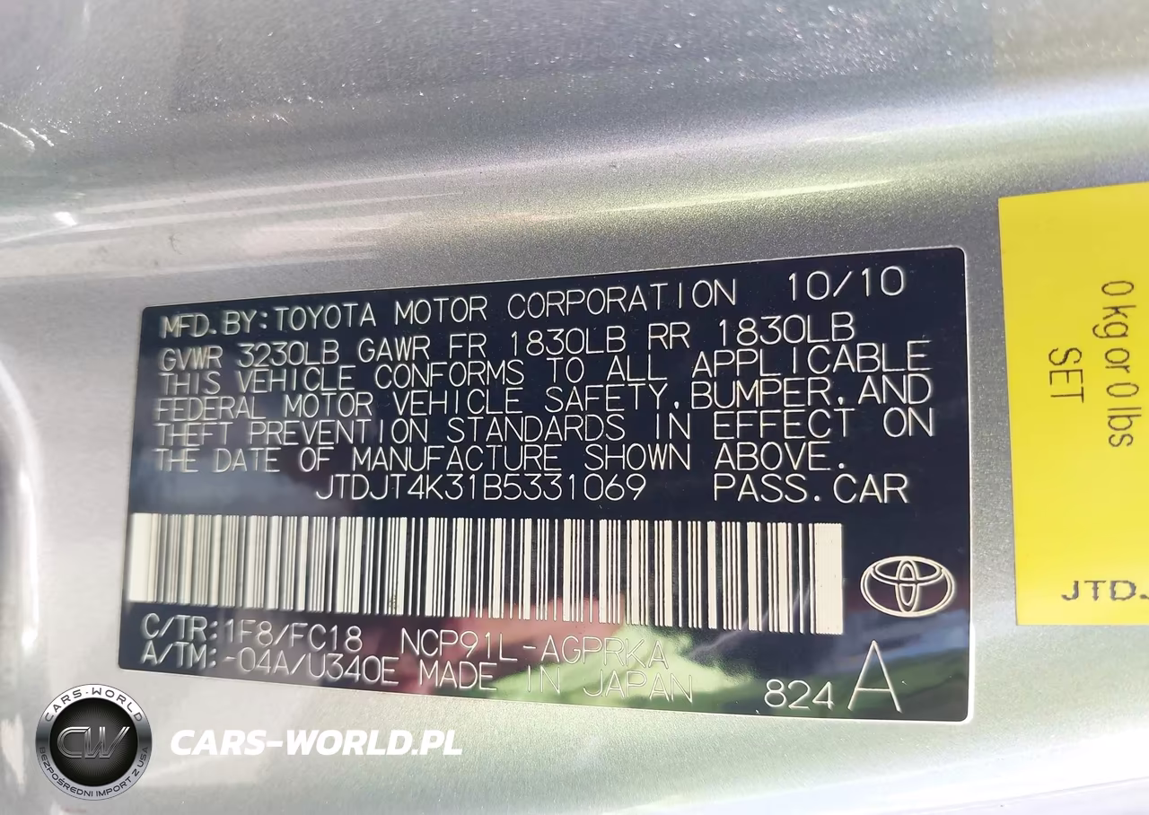 2011 Toyota Yaris VIN:JTDJT4K31B5331069 - 9